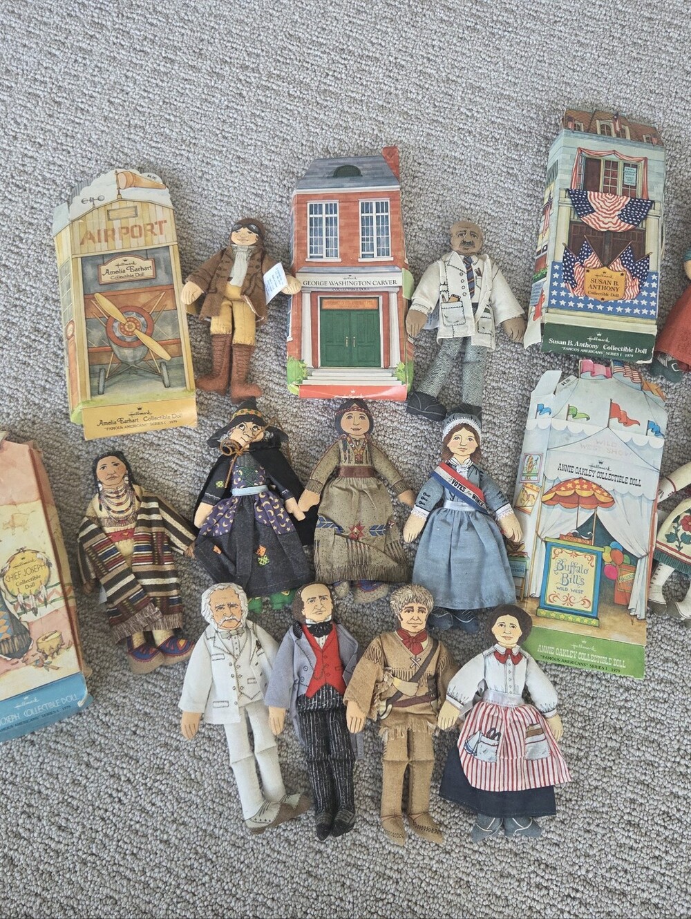 Vintage 1979 Hallmark Famous Americans Series 1 Collectible Cloth Dolls Lot